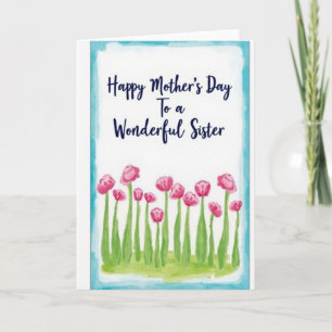 Painted Mothers Day Sister Card