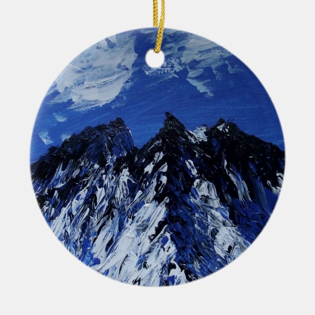 Painted mountain art ornament (Front)