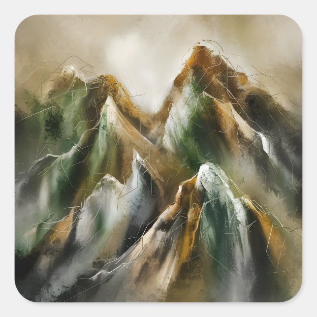 Painted Mountains  Square Sticker (Front)