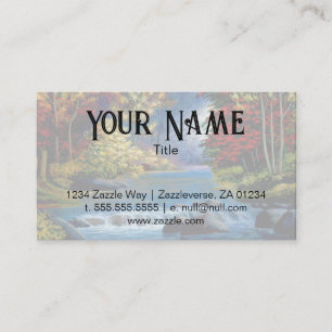 Painted Mysterious Woods and River Business Card