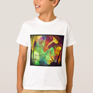 Painted Nebula -Fire Opal Abstract T-Shirt
