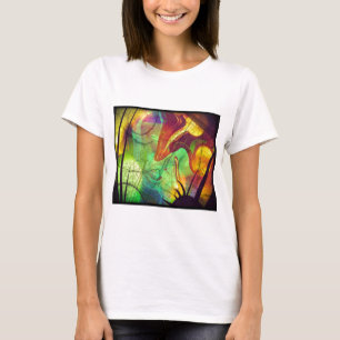 Painted Nebula -Fire Opal Abstract T-Shirt