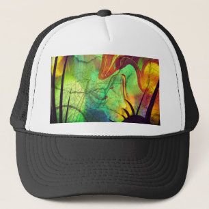 Painted Nebula -Fire Opal Abstract Trucker Hat
