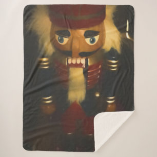 Painted Nutcracker Sherpa Blanket