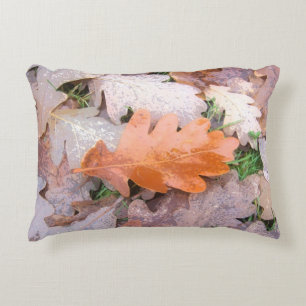 Painted Oak Leaves Decorative Cushion
