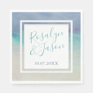 Painted Ocean Border Napkin