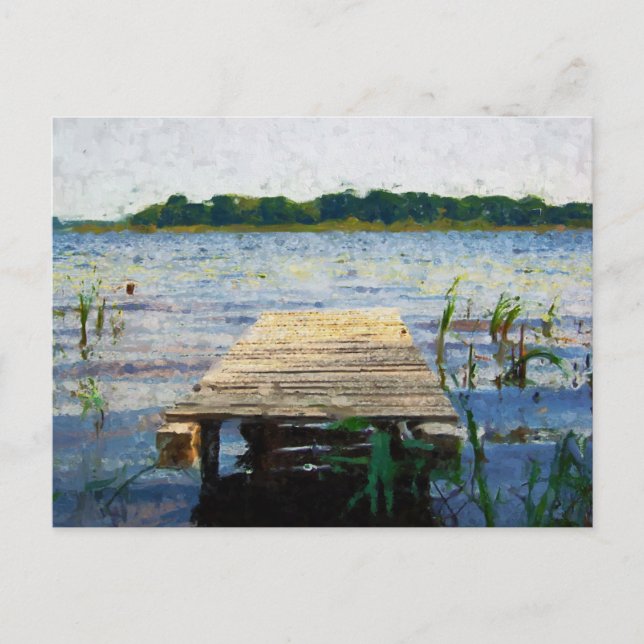 Painted of Footbridge in the water. Havel river. Postcard (Front)