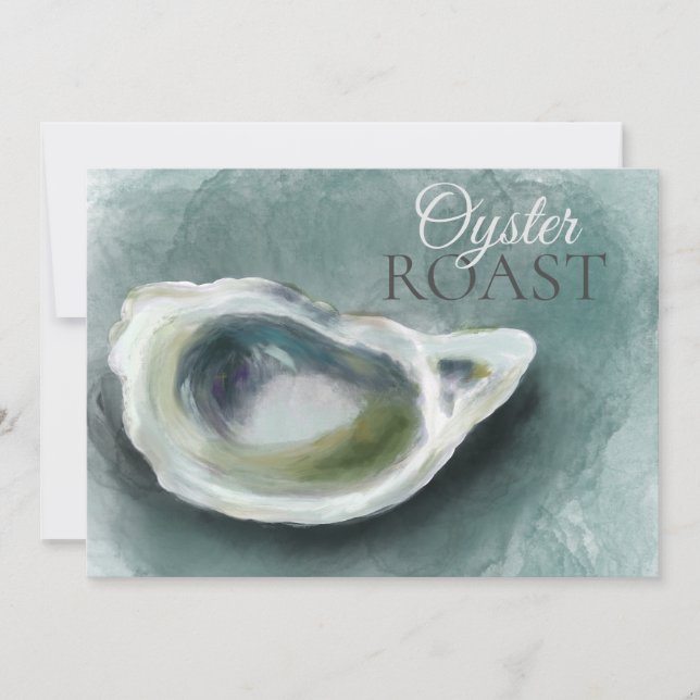 Painted Oyster Roast Invitation (Front)