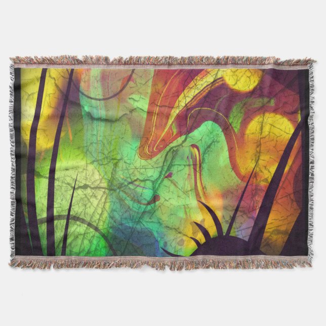 Painted Panes Abstract Throw Blanket (Front)