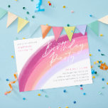 Painted Pastel Purple Rainbow Birthday Party Invitation<br><div class="desc">purple hued rainbow birthday party invitation with editable text for event.
Original painting available in multiple colours</div>