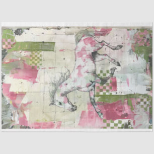 Painted Patchwork Quilt Design Horse Decoupage Tissue Paper
