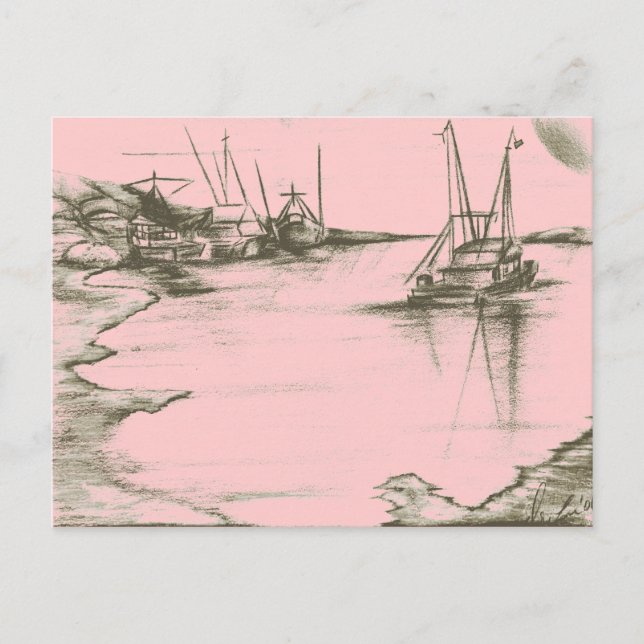 Painted Peach Safe Harbour Poster Card (Front)