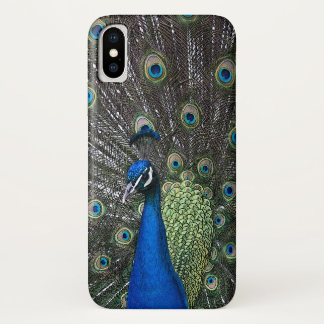 Painted Peacock iPhone X Case (Back)