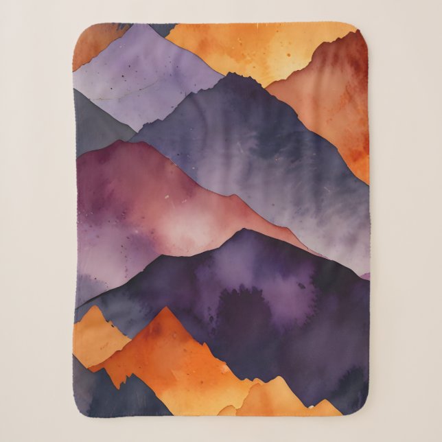 Painted Peaks Sherpa Blanket (Front)