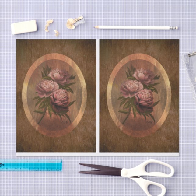 Painted Peonies DBL Tissue Paper (Craft)