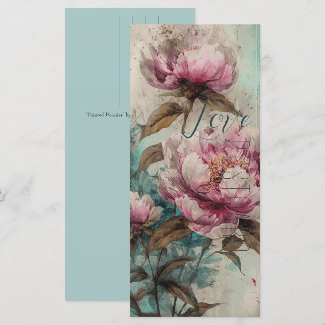 Painted Peonies - Greeting Card, Postcard (Front/Back)