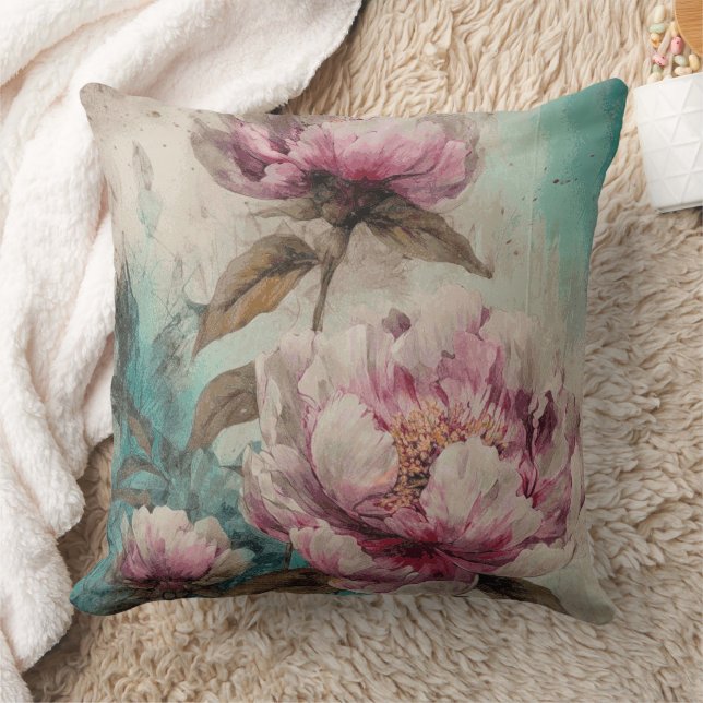 Painted Peonies - Pillow (Blanket)