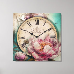 Painted Peonies - Wrapped Canvas