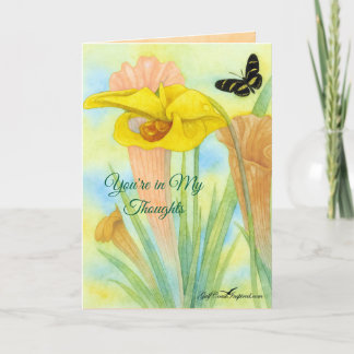 Painted Petals Pitcher Plant Folded Greeting Card