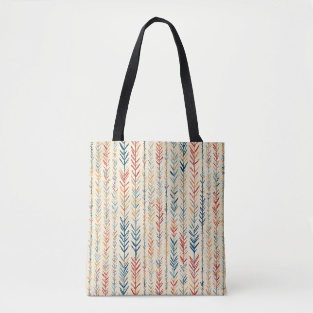 Painted Pine Needle Stripes - Tote Bag (Front)
