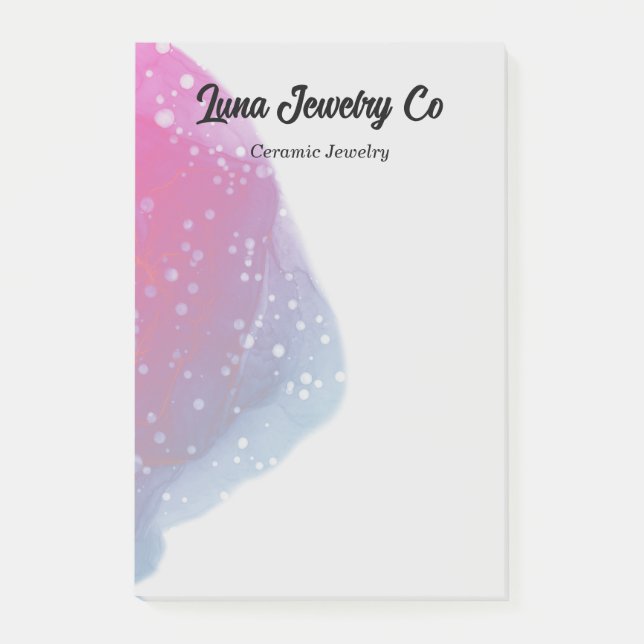 Painted Pink Rainbow Business Post-it Notes (Front)