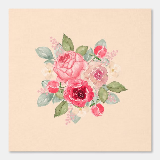 Painted Pink Roses Bouquet Wallpaper (Front)