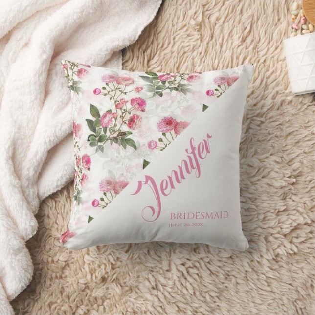 Painted Pink Roses Cushion (Blanket)