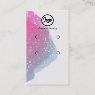 Painted Pink Splatter Two Earring Sets Jewellery Business Card