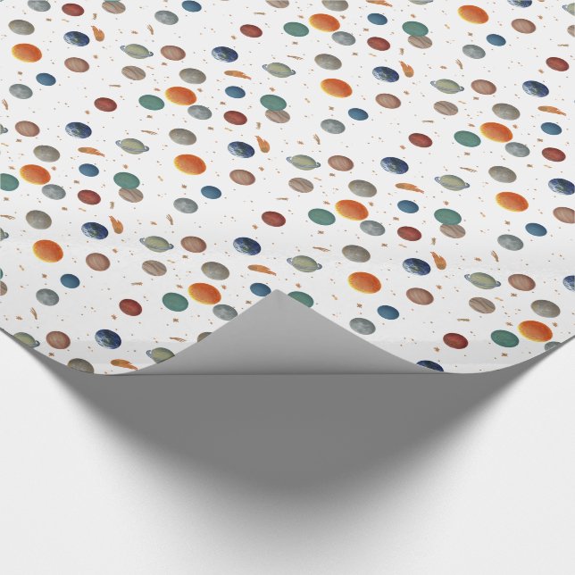 Painted Planets Wrapping Paper (Corner)
