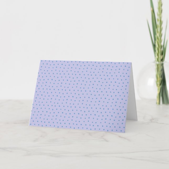 Painted Polka Dot Pattern in Periwinkle and Lilac Card (Front)