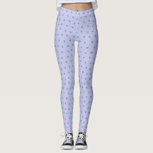 Painted Polka Dot Pattern in Periwinkle and Lilac Leggings