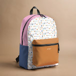 Painted Polka Dot Spots Personalised Name Colourfu Printed Backpack<br><div class="desc">Playfully painted polka dots pattern printed backpack with optional personalisation.</div>