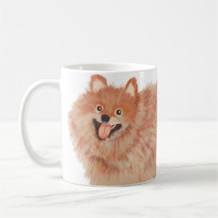 Painted Pomeranian Portrait Coffee Mug