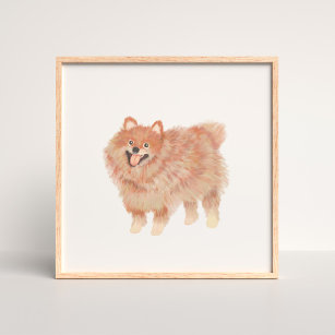 Painted Pomeranian Portrait Poster