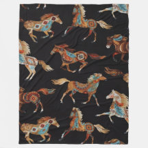 Painted Ponies Fleece Blanket