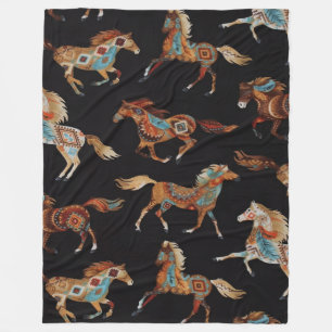 Painted Ponies Fleece Blanket