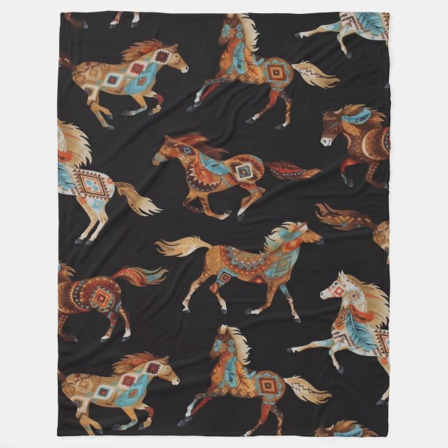 Painted Ponies Fleece Blanket (Front)