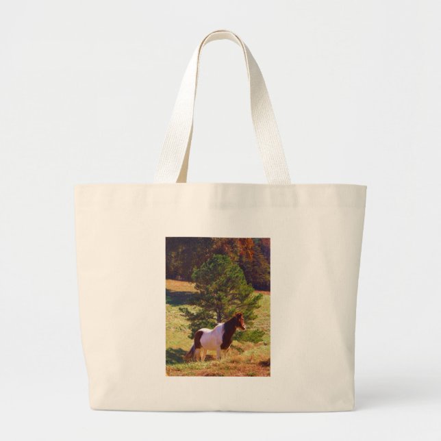 Painted Pony  by the Pine Large Tote Bag (Front)