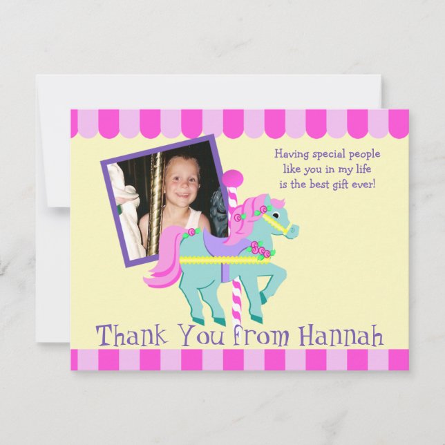 Painted Pony Photo Thank you Flat Card (Front)