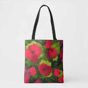 Painted Poppies   Floral Art Tote Bag