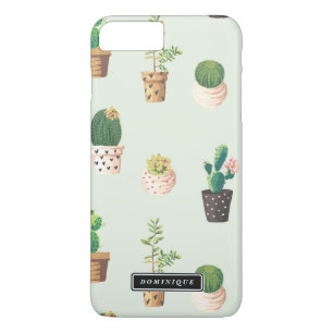 Painted Pots with Succulents and Cacti Pattern iPhone 8 Plus/7 Plus Case