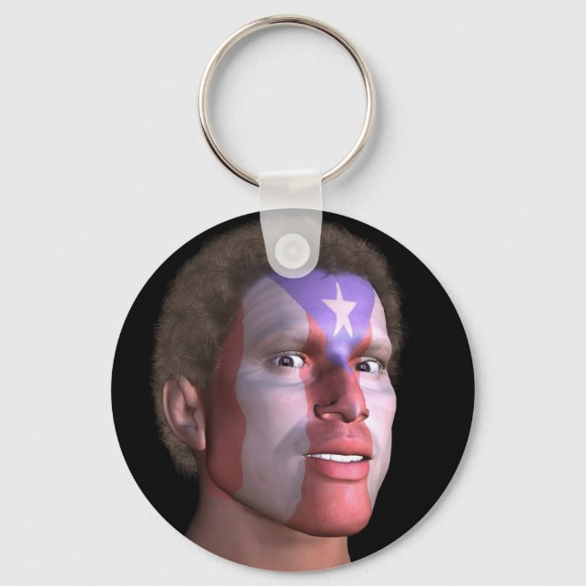 Painted PR Flag Keychain (Front)
