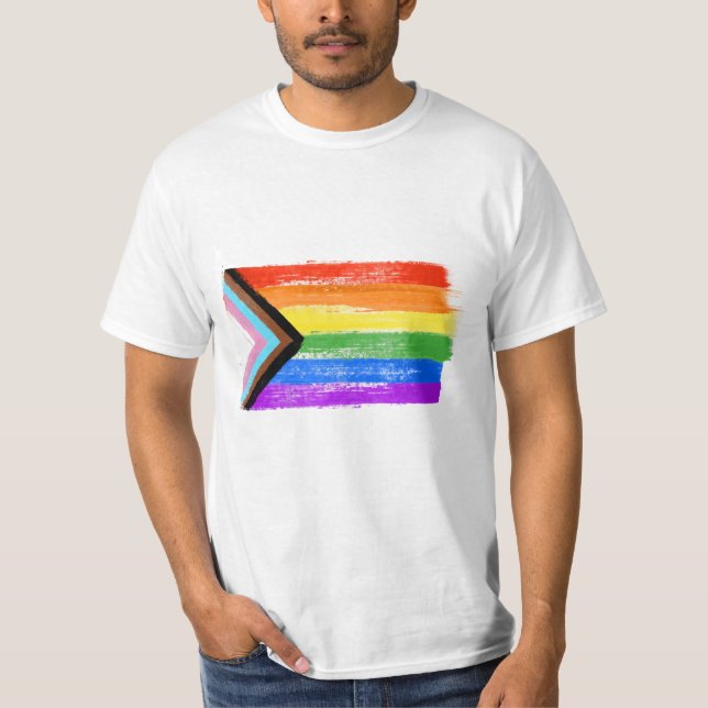 PAINTED PROGRESS PRIDE FLAG T-Shirt (Front)