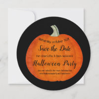 Painted Pumpkin Orange Black Halloween Party