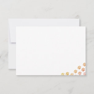 Painted Puppy Paw Prints Watercolor Canine Blank Card