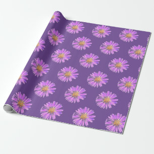 Painted Purple Flower Wrapping Paper