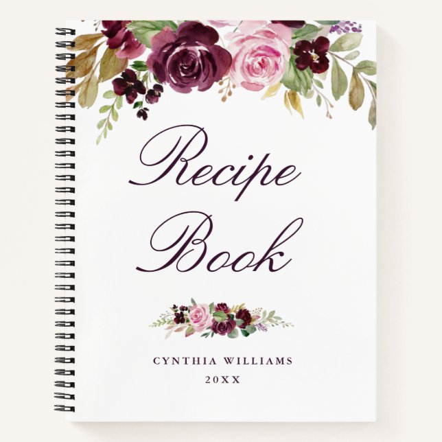 painted purple flowers Recipe Book (Front)