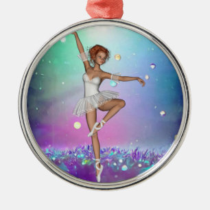 Painted Purple Grass Background & Ballerina Metal Tree Decoration