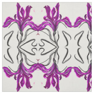Painted Purple Iris Fabric