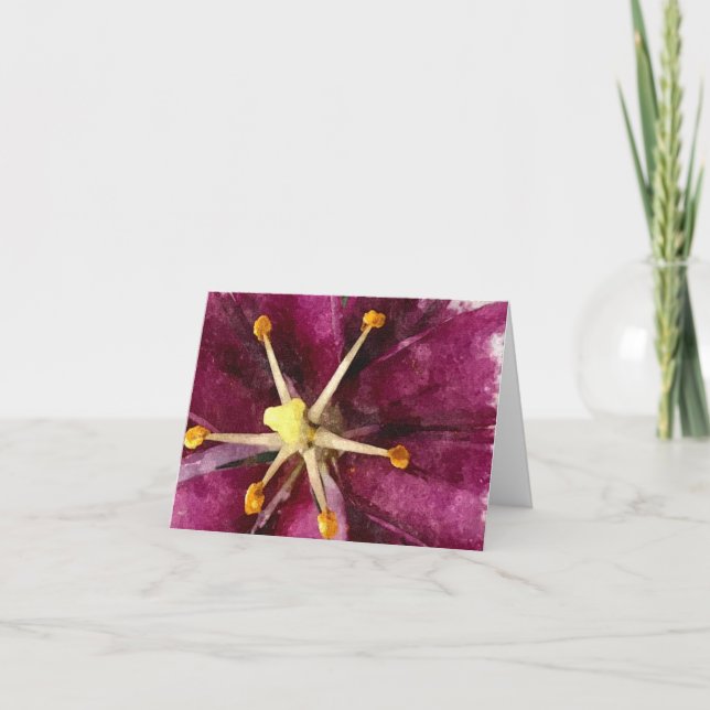 Painted Purple Lilly Notecard (Front)